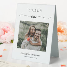 Elegance Script Photo Weduwtable Number One