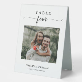 Elegance Script Photo Weduwtable Number Vier