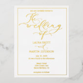 Elegance Script tekst gebaseerde uitnodiging Folie (Voorkant)