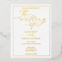 Elegance Script tekst gebaseerde uitnodiging Folie