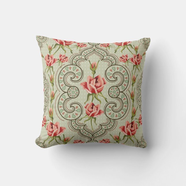 Elegance  Seamless floral background Kussen (Voorkant)