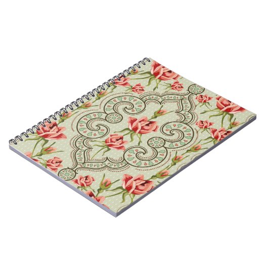 Elegance  Seamless floral background Notitieboek (Linkerzijde)