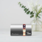 Elegance Silver Roos Gold Decor Diamonds en Logo Visitekaartje (Staand voorkant)