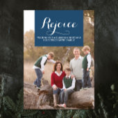 Elegance Squared Kerst Foto Kaart | Blauw