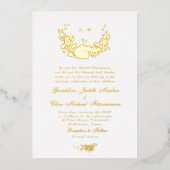 Elegance Subtle Real Gold Wreater Monogram Wedding Folie Uitnodiging (Voorkant)
