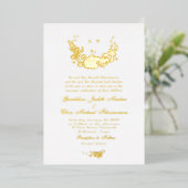 Elegance Subtle Real Gold Wreater Monogram Wedding Folie Uitnodiging (Staand Voorkant)