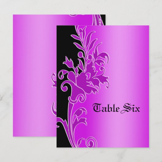 Elegance tafel nummer Kaart (Voorkant / Achterkant)