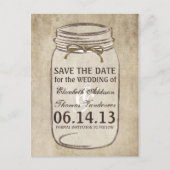  Elegance Twine Mason Jar Save the Date Aankondigingskaart (Voorkant)