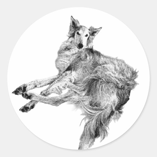 Elegance, Unbothered – Silken Windhound Ronde Sticker (Voorkant)