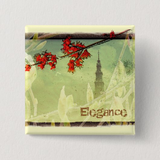 Elegance Vierkante Button 5,1 Cm (Voorkant)