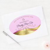 Elegance Wavy Gold Decor Lichtroze Monogram Label (Envelop)