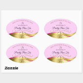 Elegance Wavy Gold Decor Lichtroze Monogram Label (Vel)