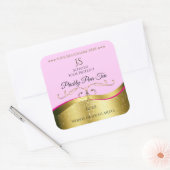 Elegance Wavy Gold Decor Lichtroze Monogram Label (Envelop)