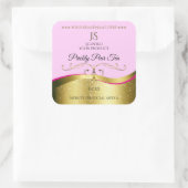 Elegance Wavy Gold Decor Lichtroze Monogram Label (Tas)