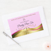 Elegance Wavy Gold Decor Lichtroze Monogram Label (Envelop)