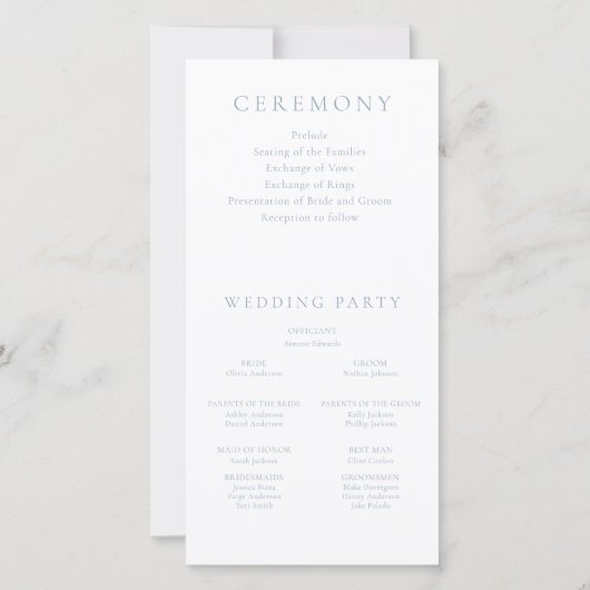  Elegance Wedding Ceremony Programma (Achterkant)
