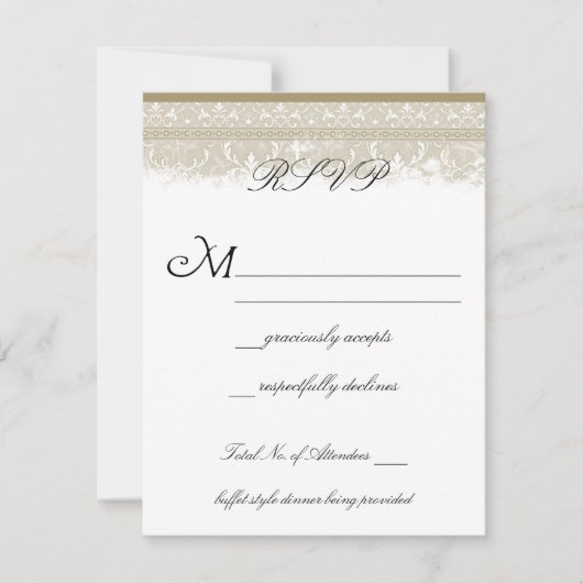  Elegance Wedding RSVP-kaarten RSVP Kaartje (Voorkant)