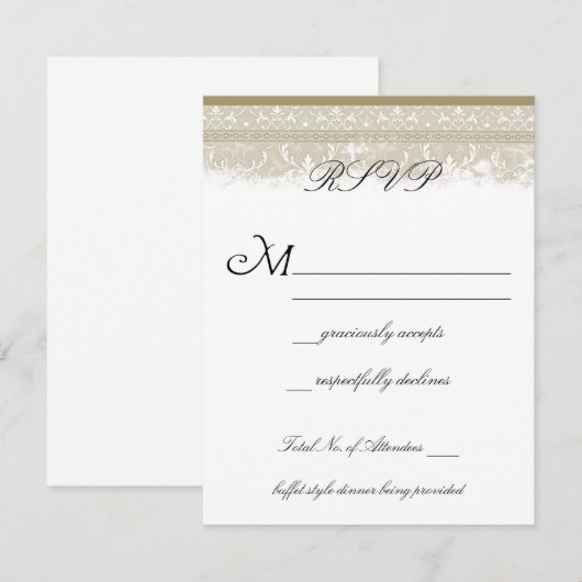  Elegance Wedding RSVP-kaarten RSVP Kaartje (Voorkant / Achterkant)