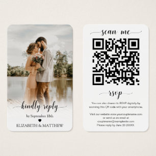 Elegance Wedding Website QR Code Foto RSVP Card Visitekaartje