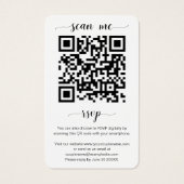 Elegance Wedding Website QR Code Foto RSVP Card Visitekaartje (Achterkant)