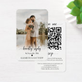 Elegance Wedding Website QR Code Foto RSVP Card Visitekaartje (Bureau)