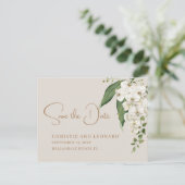 Elegance White Orchid Save the Date Briefkaart (Staand voorkant)