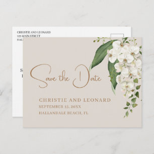 Elegance White Orchid Save the Date Briefkaart
