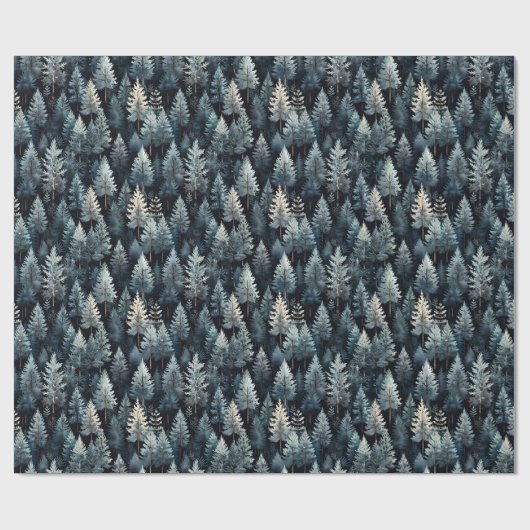 Elegance Winter Forest Kerstmis Cadeaupapier (Vlak)