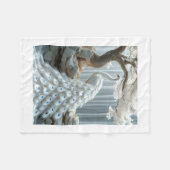 Elegance Witte Pauw en Boom Kunst Throw Bla Fleece Deken (Voorkant (Horizontaal))
