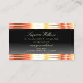 Elegance Zwart met Roos Gouden Grenzen en Monogram Visitekaartje (Achterkant)