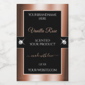 Elegance Zwart Roos Gold Brilliants Productlabel Voedselcontainer Etiket (Enkel label)