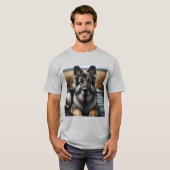Elegancia Canina: Pastor Alemán Gris T-shirt (Voorkant volledig)