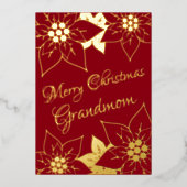  Elegand Red Merry Christmas Grootmoeder Folie Feestdagenkaart (Voorkant)