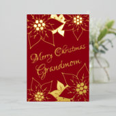  Elegand Red Merry Christmas Grootmoeder Folie Feestdagenkaart (Staand Voorkant)