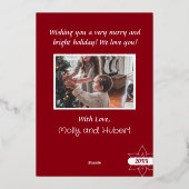  Elegand Red Merry Christmas Grootmoeder Folie Feestdagenkaart (Achterkant)