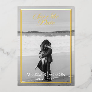 Elegand slaat de datum op folie uitnodiging