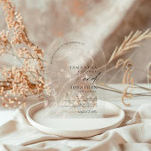 Elegang Bohemian Greenery bruiloft Acryl Uitnodigingen