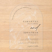 Elegang Bohemian Greenery bruiloft Acryl Uitnodigingen (Voorkant)