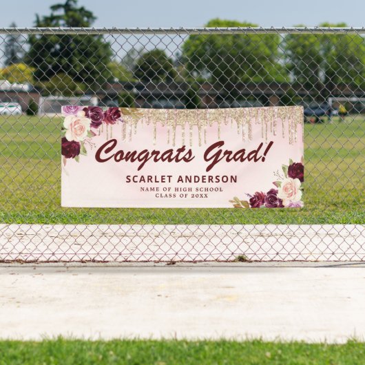 eleganglitter berry blush floral afstuderen banner (Insitu)