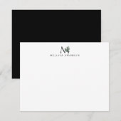 eleganr greenery monogram note card notitiekaartje (Voorkant / Achterkant)