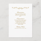  Eleganse Golden Flowers Foto Bruiloft Informatiekaartje (Achterkant)