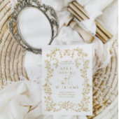 Eleganse Golden Flowers Lijst bruiloft Save The Date