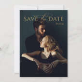 Eleganse Golden Flowers Lijst bruiloft Save The Date (Achterkant)