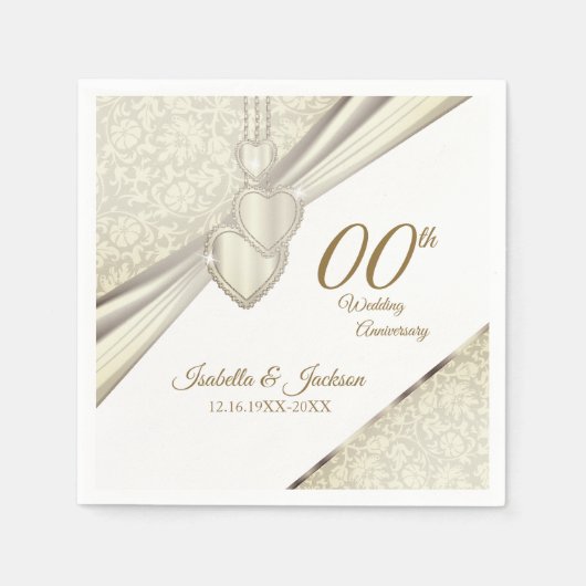 Elegant 00th Wedding Jubileum Design Servet (Voorkant)