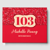 Elegant 100e verjaardag Gastenboek (RED) (Voorkant)