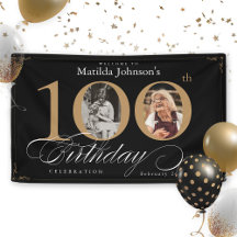 Elegant 100th Birthday  Custom Photo Party