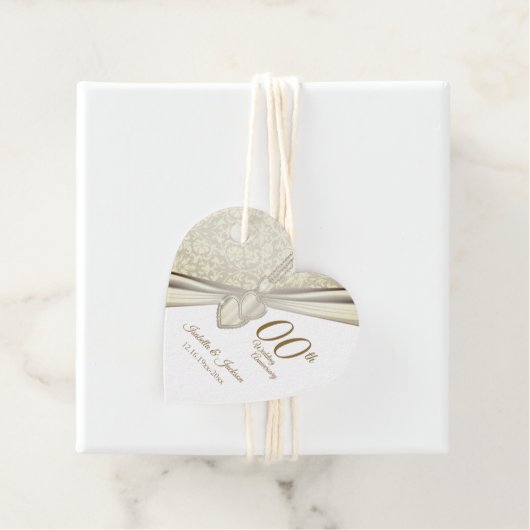 Elegant 100th Wedding Jubileum Bedankjes Labels (In situ)