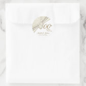 Elegant 100th Wedding Jubileum Ronde Sticker (Tas)