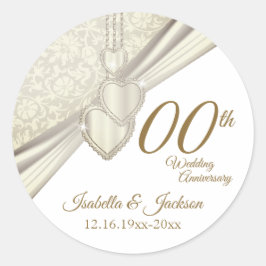 Elegant 100th Wedding Jubileum Ronde Sticker