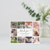 Elegant 10 foto collage Baby shower dank u Feestdagenkaart (Staand voorkant)
